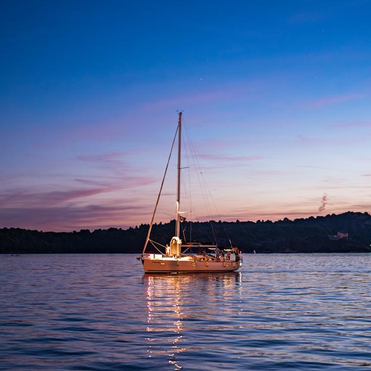 Luxurious yacht life scene